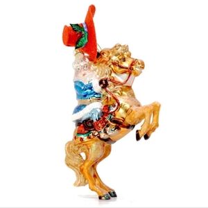 Santa Claus Yeehaw Merry Christmas Festive Cowboy Santa Riding a Horse